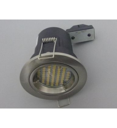 10 x Silver Fire Rated GU10 Downlights With SMD LED Bulbs Ceiling Lights