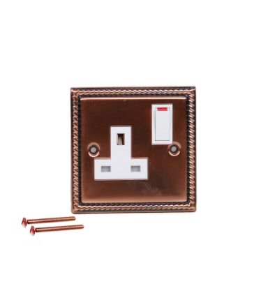 Antique Copper Rocker Switch Plug Socket