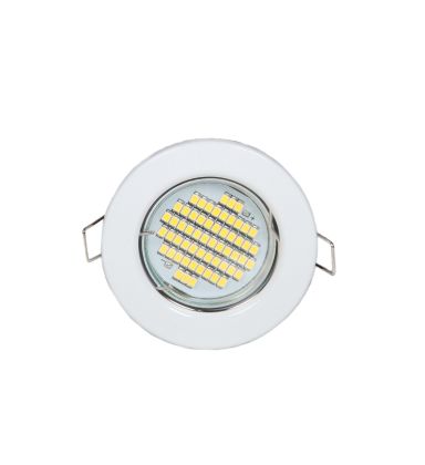 10 X White Fire Rated Downlights With 3 Watt LED Spotlight Bulbs