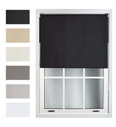 Furnished Blackout Roller Blind, Black 45cm x 165cm