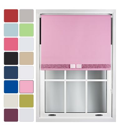 Blackout Roller Blinds With Glitter Trim & Bow