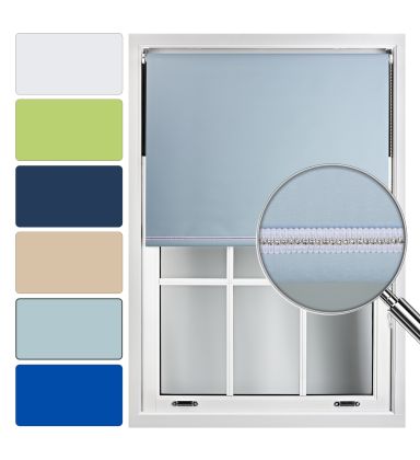 Blackout Roller Blinds With Diamante Brading Finish