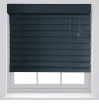 Dark Grey Faux Wood Venetian Blind