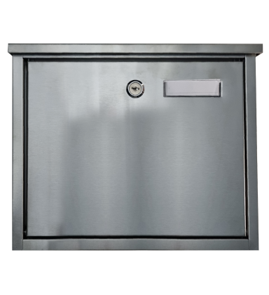 Silver Letterbox Stainless Steel Outdoor Mail Box Lockable Wall Mounted